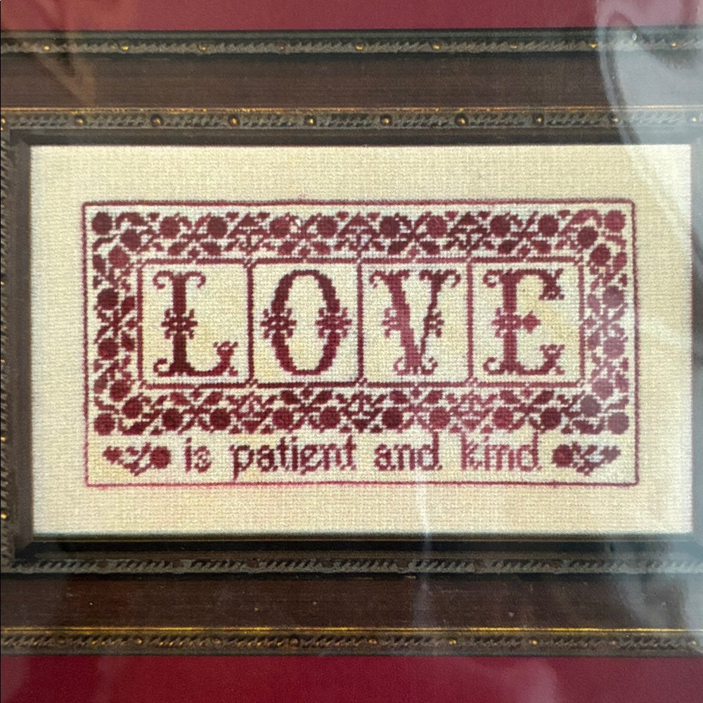 “LOVE”NEEDLEART DESIGNS COUNTED THREAD ON 40 CT GAUZE